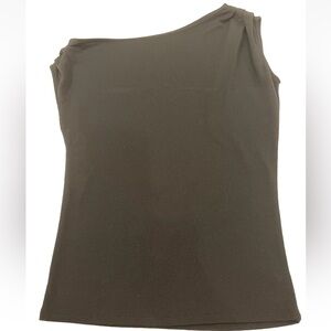 Halston Heritage Sleeveless Black Asymmetric Top Blouse Women Size M
